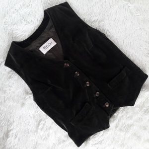 Felicitas queisser velvet olive green vest